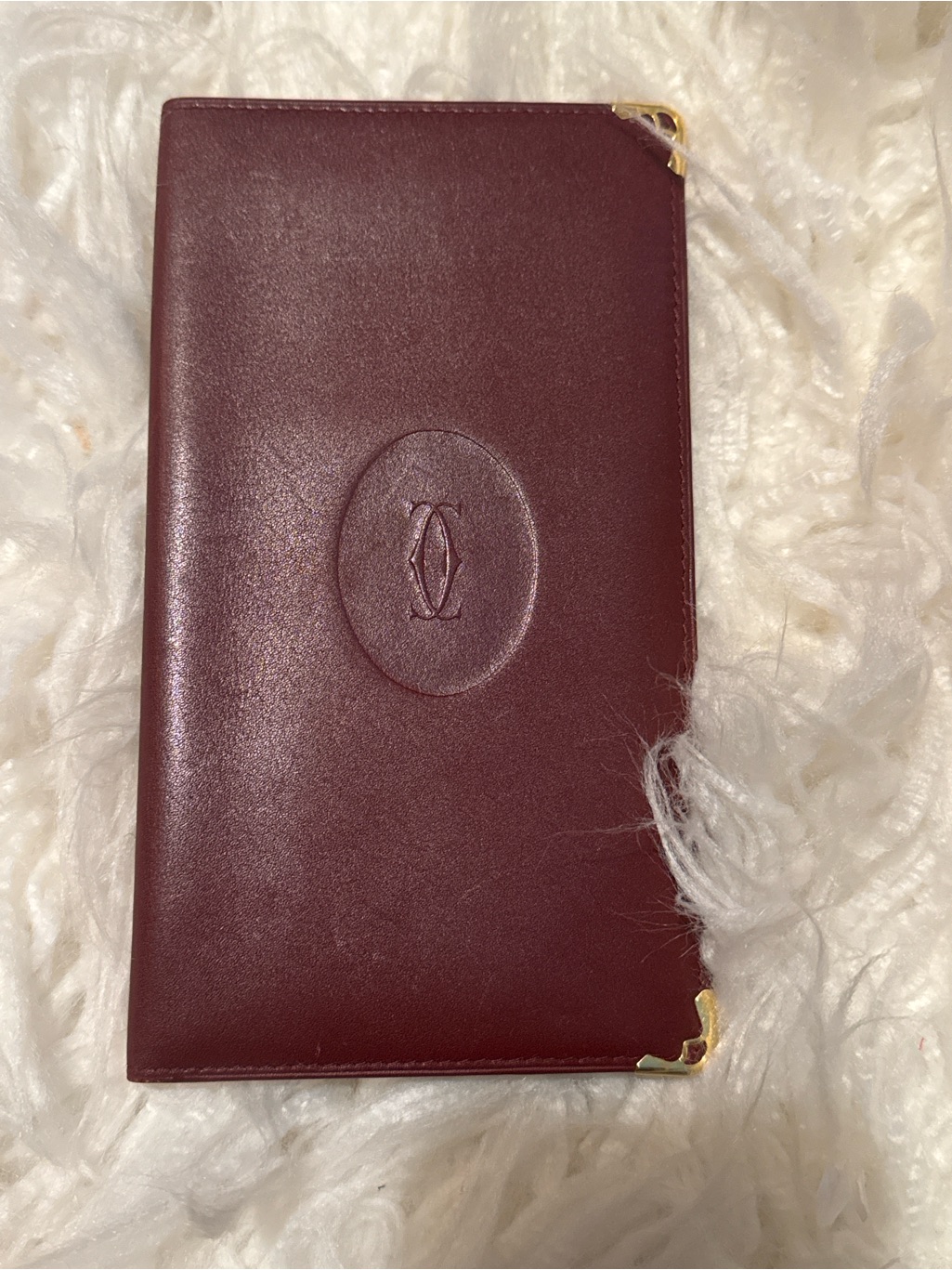 Cartier Burgundy Leather Long Wallet/ Check Folio